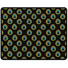 Peacock Inspired Background Fleece Blanket (medium)  by Simbadda