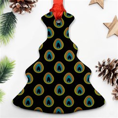 Peacock Inspired Background Christmas Tree Ornament (two Sides) by Simbadda