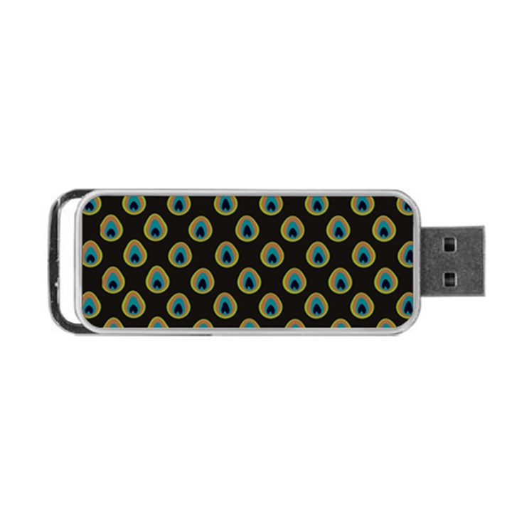 Peacock Inspired Background Portable USB Flash (Two Sides)