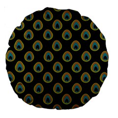 Peacock Inspired Background Large 18  Premium Round Cushions by Simbadda