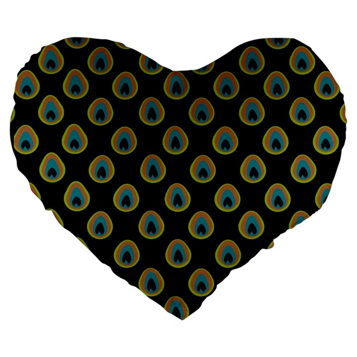 Peacock Inspired Background Large 19  Premium Heart Shape Cushions