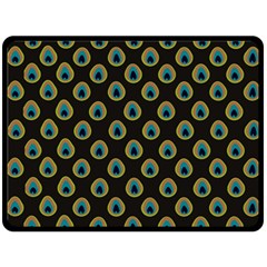 Peacock Inspired Background Double Sided Fleece Blanket (large)  by Simbadda