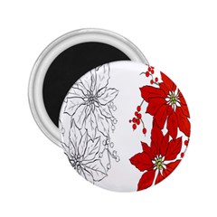 Poinsettia Flower Coloring Page 2 25  Magnets by Simbadda