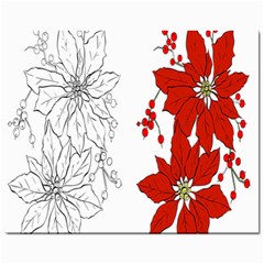 Poinsettia Flower Coloring Page Mini Button Earrings by Simbadda