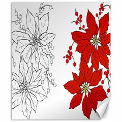 Poinsettia Flower Coloring Page Canvas 8  X 10  by Simbadda