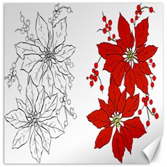 Poinsettia Flower Coloring Page Canvas 16  X 16   by Simbadda