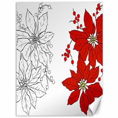 Poinsettia Flower Coloring Page Canvas 36  X 48   by Simbadda