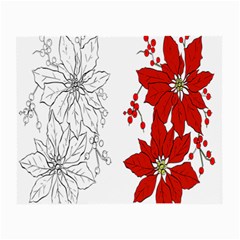 Poinsettia Flower Coloring Page Small Glasses Cloth (2-side) by Simbadda