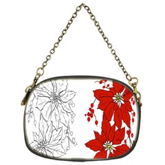 Poinsettia Flower Coloring Page Chain Purses (one Side)  by Simbadda