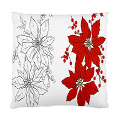 Poinsettia Flower Coloring Page Standard Cushion Case (two Sides) by Simbadda