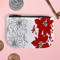 Poinsettia Flower Coloring Page Mini Coin Purses by Simbadda