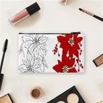 Poinsettia Flower Coloring Page Cosmetic Bag (Small)  Back