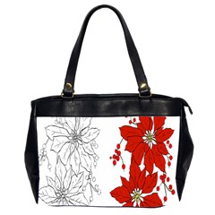 Poinsettia Flower Coloring Page Office Handbags (2 Sides)  by Simbadda