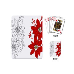 Poinsettia Flower Coloring Page Playing Cards (mini)  by Simbadda