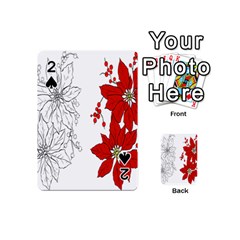 Poinsettia Flower Coloring Page Playing Cards 54 (mini)  by Simbadda