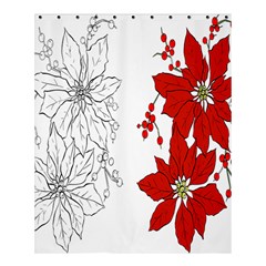 Poinsettia Flower Coloring Page Shower Curtain 60  X 72  (medium)  by Simbadda