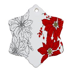 Poinsettia Flower Coloring Page Ornament (snowflake) by Simbadda