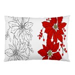 Poinsettia Flower Coloring Page Pillow Case (Two Sides) Front