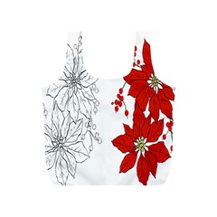 Poinsettia Flower Coloring Page Full Print Recycle Bags (s)  by Simbadda