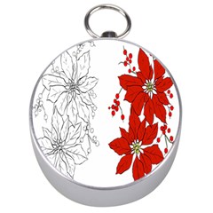 Poinsettia Flower Coloring Page Silver Compasses by Simbadda