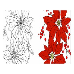 Poinsettia Flower Coloring Page Double Sided Flano Blanket (large)  by Simbadda