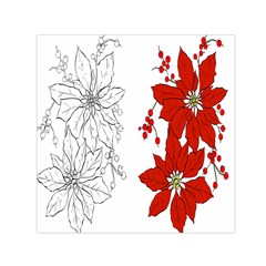 Poinsettia Flower Coloring Page Small Satin Scarf (square) by Simbadda