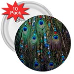 Peacock Jewelery 3  Buttons (10 pack)  Front