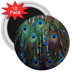 Peacock Jewelery 3  Magnets (10 Pack) 