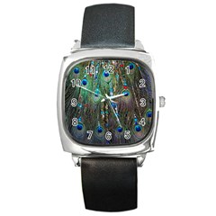 Peacock Jewelery Square Metal Watch