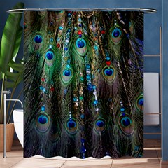 Peacock Jewelery Shower Curtain 60  X 72  (medium)  by Simbadda