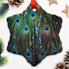 Peacock Jewelery Snowflake Ornament (two Sides) by Simbadda