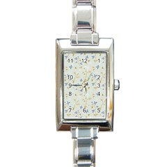 Vintage Hand Drawn Floral Background Rectangle Italian Charm Watch by TastefulDesigns