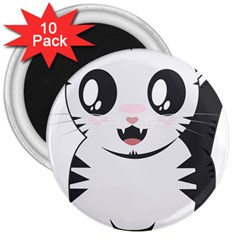 Meow 3  Magnets (10 Pack)  by evpoe