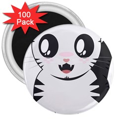 Meow 3  Magnets (100 Pack) by evpoe