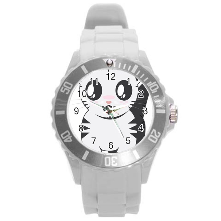 Meow Round Plastic Sport Watch (L)