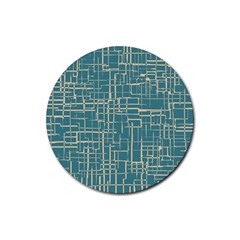  Hand Drawn Lines Background In Vintage Style Rubber Coaster (round)  by TastefulDesigns