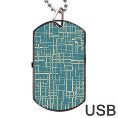  Hand Drawn Lines Background In Vintage Style Dog Tag Usb Flash (one Side) by TastefulDesigns