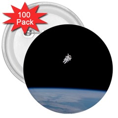 Amazing Stunning Astronaut Amazed 3  Buttons (100 Pack)  by Simbadda