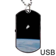 Amazing Stunning Astronaut Amazed Dog Tag Usb Flash (two Sides) by Simbadda