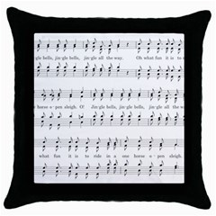 Jingle Bells Song Christmas Carol Throw Pillow Case (black) by Simbadda