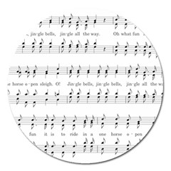 Jingle Bells Song Christmas Carol Magnet 5  (round) by Simbadda