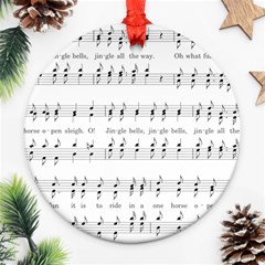 Jingle Bells Song Christmas Carol Round Ornament (two Sides) by Simbadda