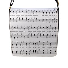 Jingle Bells Song Christmas Carol Flap Messenger Bag (l)  by Simbadda