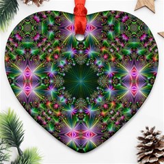 Digital Kaleidoscope Heart Ornament (two Sides) by Simbadda