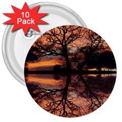 Aurora Sunset Sun Landscape 3  Buttons (10 Pack)  by Simbadda