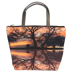 Aurora Sunset Sun Landscape Bucket Bags by Simbadda