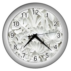 Pattern Motif Decor Wall Clocks (silver)  by Simbadda