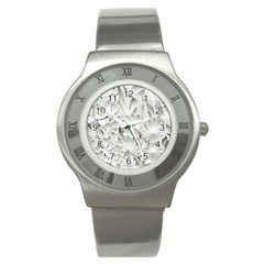 Pattern Motif Decor Stainless Steel Watch