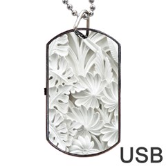 Pattern Motif Decor Dog Tag Usb Flash (two Sides) by Simbadda