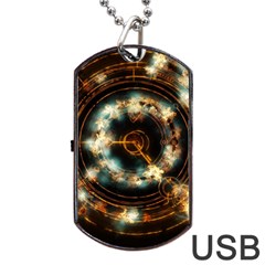 Science Fiction Energy Background Dog Tag Usb Flash (two Sides) by Simbadda